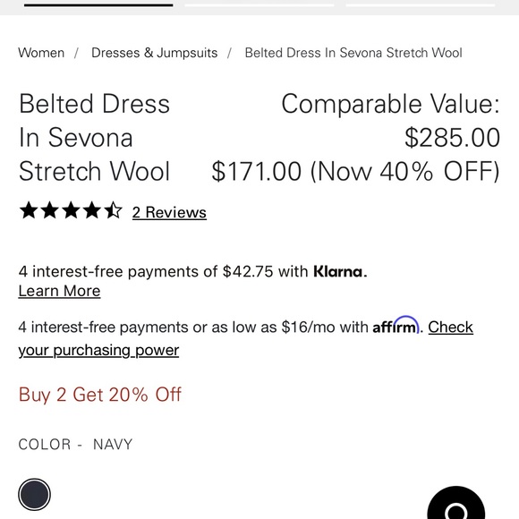 Theory Belted Dress In Sevona Stretch Wool - Picture 5 of 10